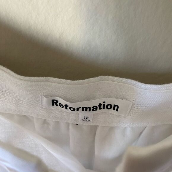 Reformation Winifred Linen Mini White Dress Tank Size 12 - Picture 7 of 7